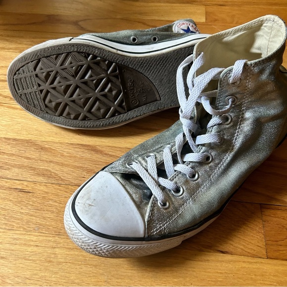 Sparkle blue ice Converse all star sneakers size 10mens - Picture 3 of 5